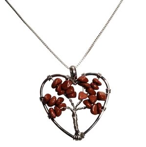 Tree of Life Natural Stones on Sterling Chain